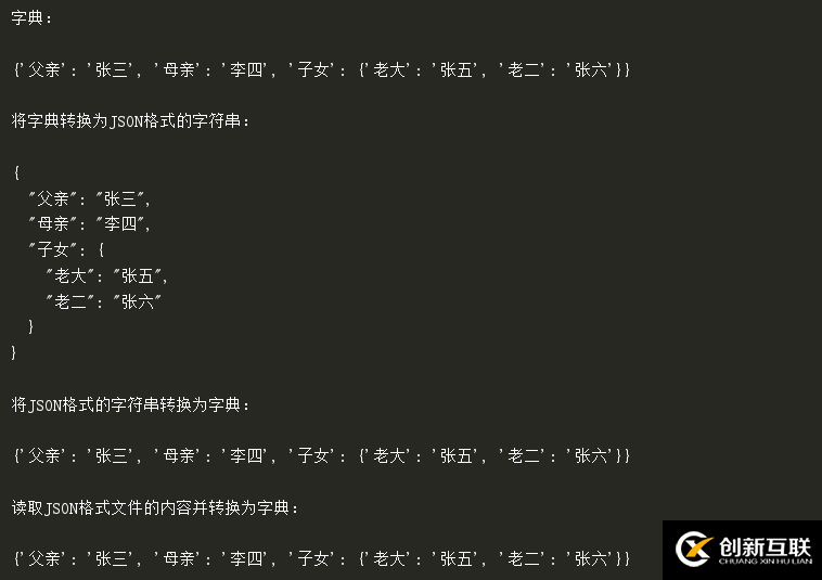 Python字典格式怎么與JSON格式相互轉(zhuǎn)換