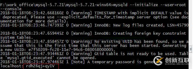 mysql5.7.21 winx64安裝配置的示例分析