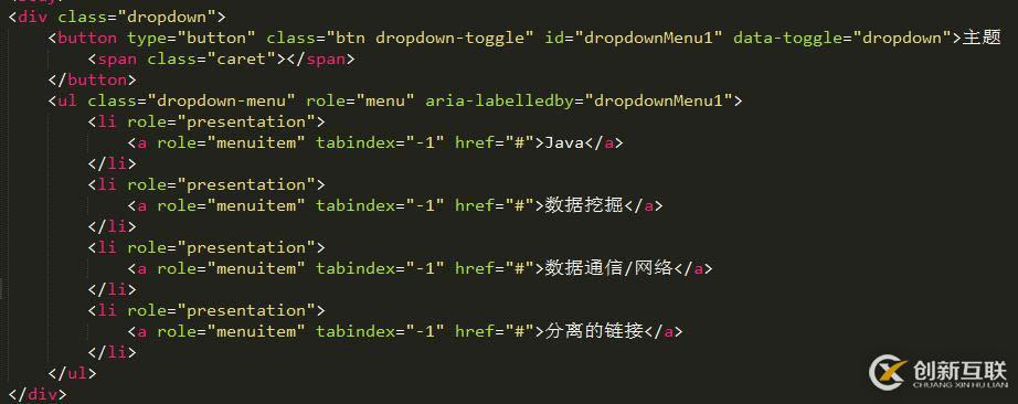 bootstrap制作下拉菜單的方法