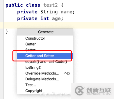 怎么在IDEA中創(chuàng)建getter和setter