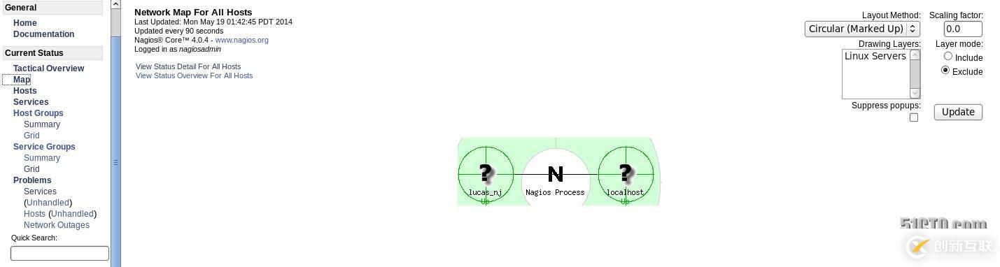 nagios工作正常但maps不顯示