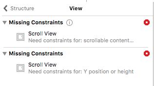iOS xib文件中如何添加ScrollView約束
