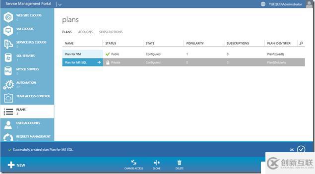 Windows Azure Pack與VMware VRA 對比(六)Azure Pack MSSQL PaaS功能測試