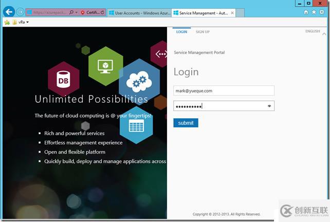 Windows Azure Pack與VMware VRA 對比(六)Azure Pack MSSQL PaaS功能測試
