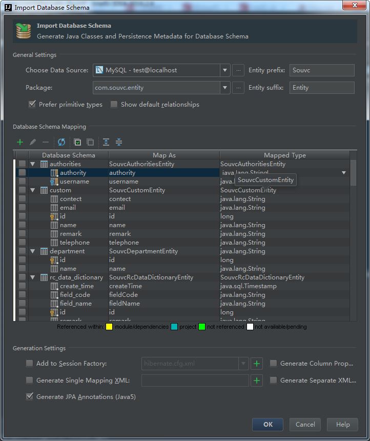Intellij IDEA怎么通過(guò)數(shù)據(jù)庫(kù)表生成帶注解的實(shí)體類