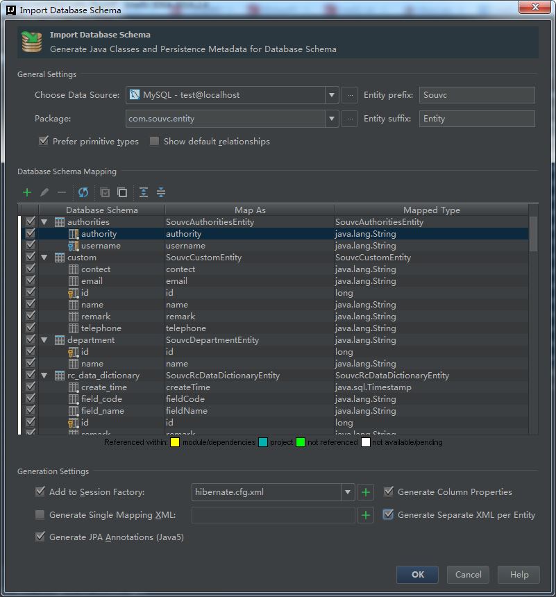 Intellij IDEA怎么通過(guò)數(shù)據(jù)庫(kù)表生成帶注解的實(shí)體類