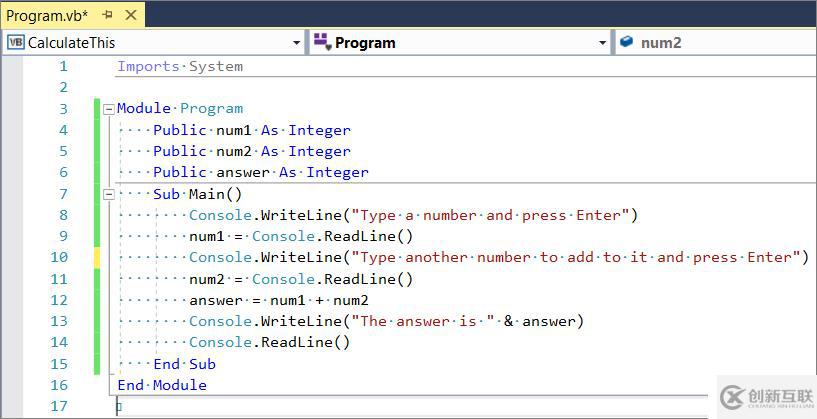 在Visual Studio中使用Visual Basic教程:創(chuàng)建一個(gè)控制臺(tái)應(yīng)用