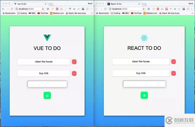 vue與react創(chuàng)建APP的差別是什么