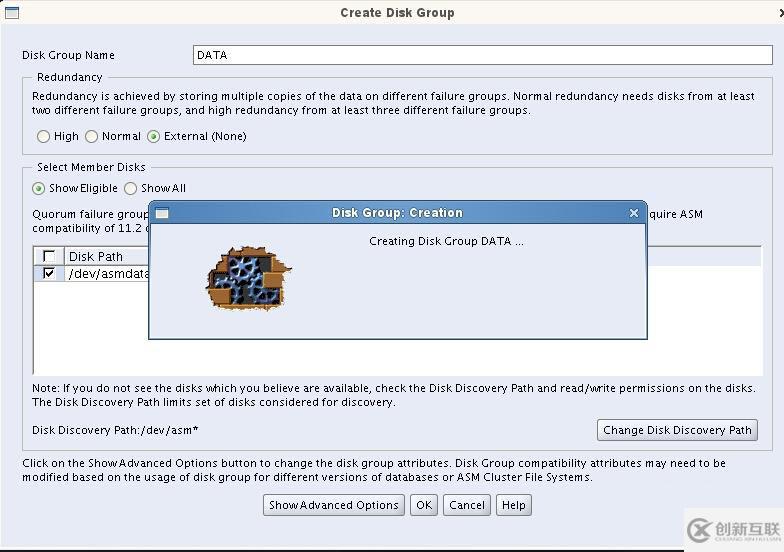 Installation Oracle11gR2 RAC One Node ----創(chuàng)建ASM磁盤組