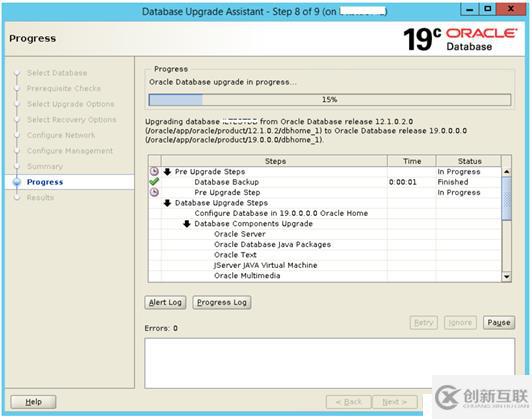 Oracle update to 19c using DBU