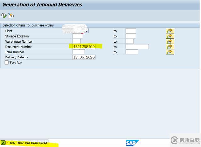 SAP MM VL34事務(wù)代碼批量創(chuàng)建Inbound Delivery