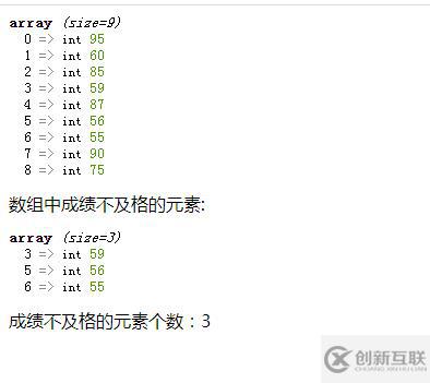 php如何求出數(shù)組中成績不及格的個數(shù)