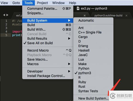 sublime中按ctrl+B調(diào)用python3運(yùn)行的方法
